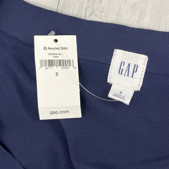 Gap Navy Blue Kimono Short Sleeve Split V-Neck One Piece Mid Calf Jumpsuit SM - Picture 3 of 9